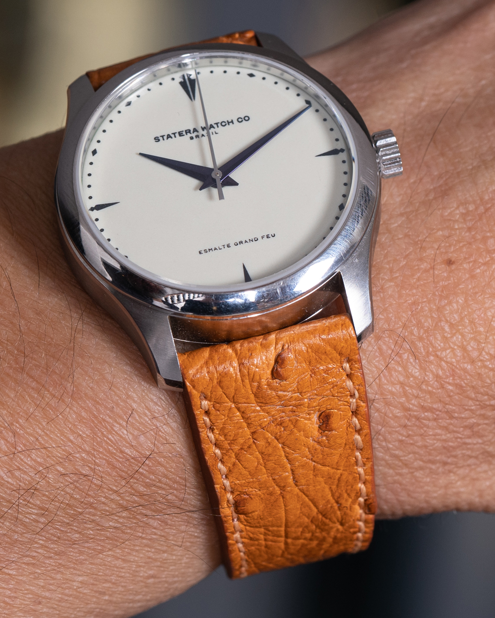 Pulseira de Avestruz Tradicional Laranja