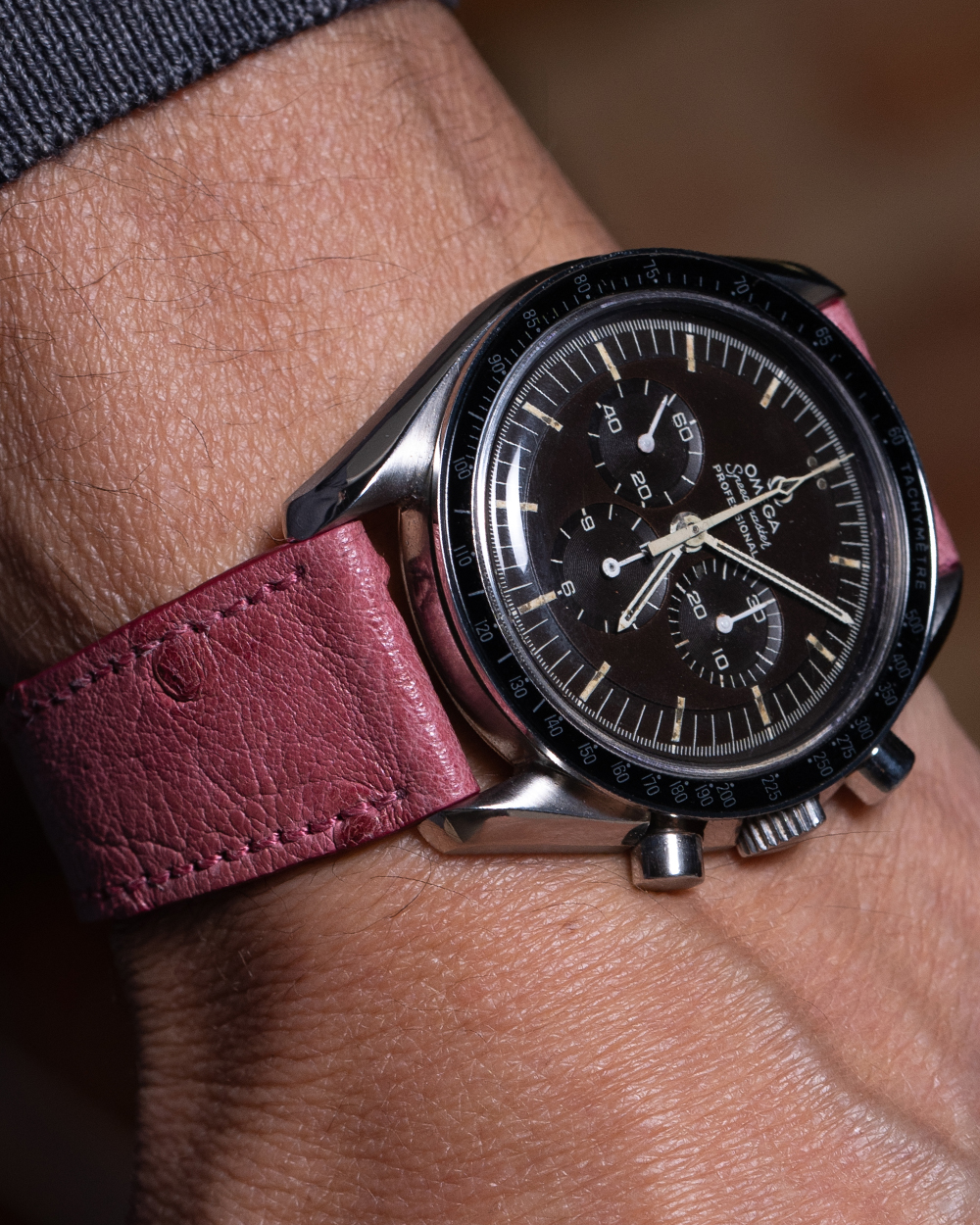 Pulseira de Avestruz Tradicional Rosa