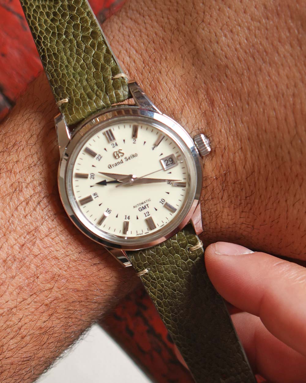 Pulseira de Canela de Avestruz Musgo - Imagem 4